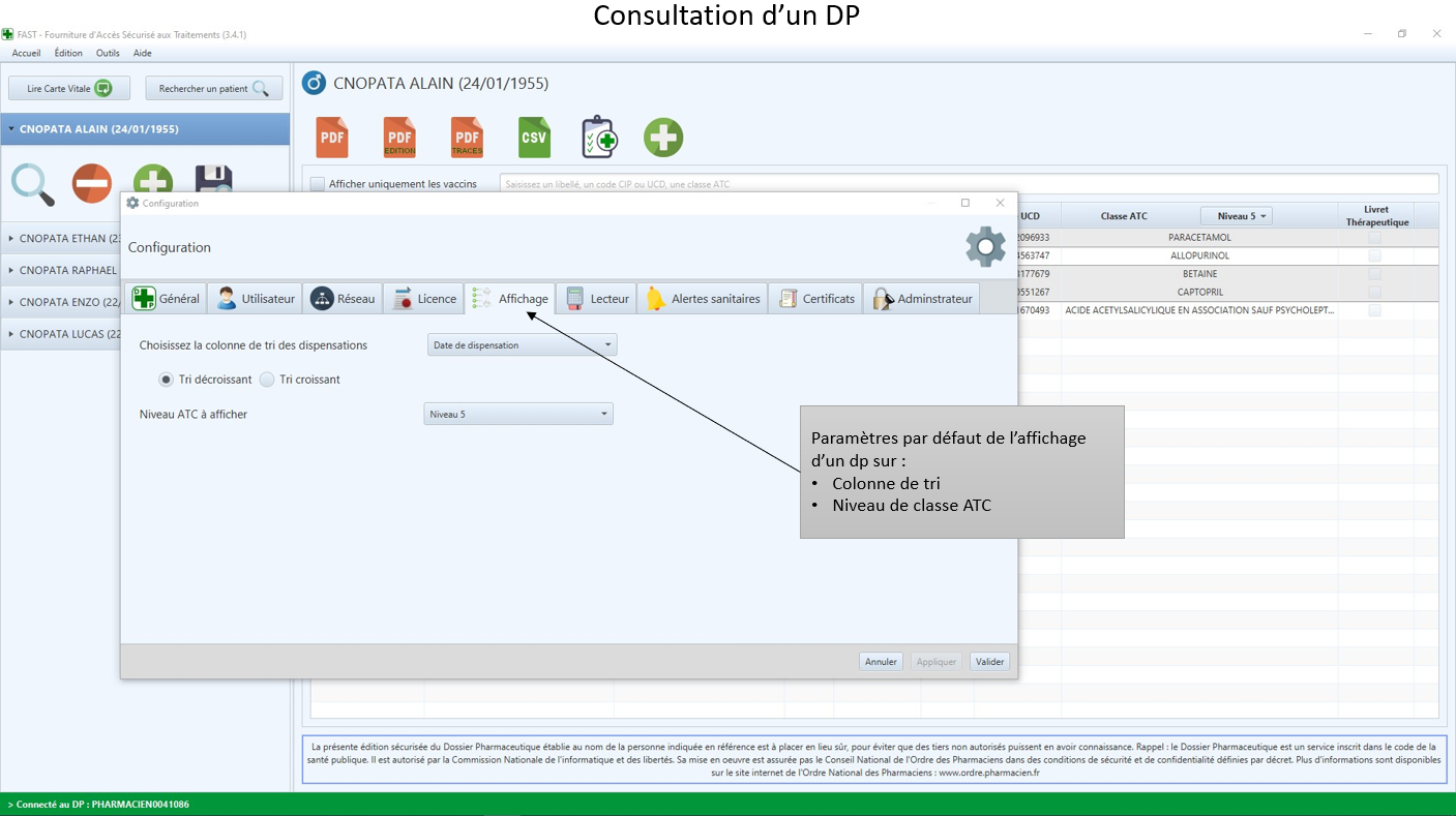 Consultation d'un DP